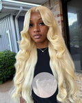 Alididi Skinlike Real Hd 613 13x6 Lace Front Wig Human Hair Pre Plucked Bleached Knots 200% Density 0.10mm Ultra-Thin Invisible Lace Blonde Wig Human Hair Body Wave For Women 26 Inch