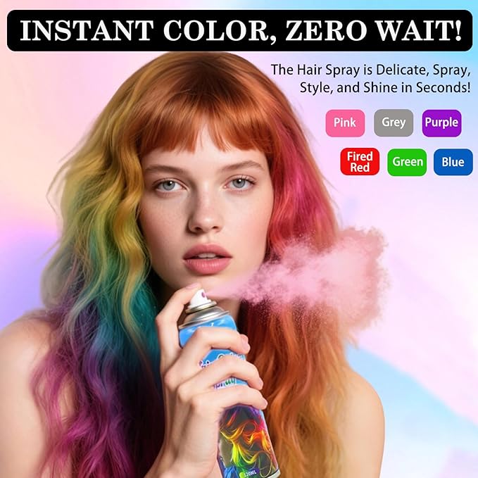 Purple Hair Spray Temporary Hair Color Spray for Kids Women Men, Temporary Hair Dye Pomades Washable Hair Color Wax Non-Sticky For Cosplay DIY, Party, Christmas, Halloween (Purple)
