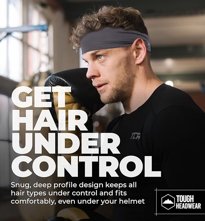 Tough Headwear Tough Outfitters Headband for Men - Mens Headbands - Working Out Sports Performance Head Bands - Athletic Cycling Running Sweat Band, Football Headbands - Sweat Bands Men/Women