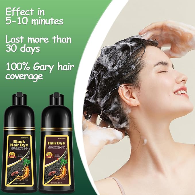 Hair Dye Shampoo 3 in 1, Natural Cherry Brown Hair Dye for Men Women,Long -Lasting Dye Shampoo for Color Treated Hair, Easy to Use for Home & Salon, 16.9 Fl Oz (Cherry brown)