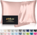 Mulberry Silk Pillow Cases King Size, Silk Pillowcase for Hair and Skin, Anti Acne Cooling Sleep Both Sides Natural Silk Satin Pillow Case Covers with Hidden Zipper, Gifts for Women Men, Coral