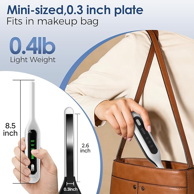 Sunmay Cordless Mini Flat Iron, 3/10" Pencil Hair Straightener for Short Hair, Pixie Cut & Bangs, Portable Dual Voltage Travel Curling Iron