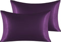 NTBAY 2 Pack Satin King Pillowcases for Hair and Skin, Luxurious and Silky Pillow Cases with Envelope Closure, 20x40 Inches, Eggplant Purple