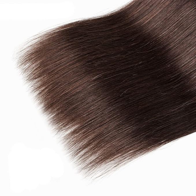 28 30 32 Inch Color 4 Bundles Human Hair Dark Brown Straight Bundles Niegmeag Brazilian Virgin Remy Hair Extensions Double Weft Soft and Silky Chocolate Brown Straight Bundle 150g