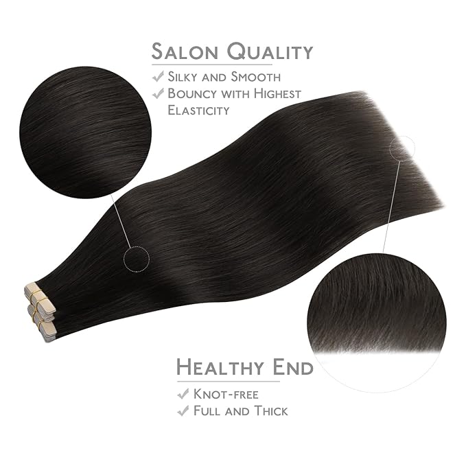 Wennalife Tape in Hair Extensions Human Hair, 40pcs 100g 18 inch Dark Brown Hair Extensions Real Human Hair Straight Tape in Extensions Invisible Human Hair Extensions Reusable Real Hair Extensions