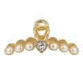 SHE'S FREE STYLE JUST FOR YOU Vintage Hair Claw Clip for women, Elegant Alloy Hair Clawwith Romantic Heart Design, Pearl details and 14K golden electroplating finish, Exquisite Hair Accessories