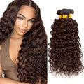 Chocolate Brown Bundles Human Hair Color 4 Water Wave Bundle Niegmeag Virgin Remy Hair 3 Bundles 26 28 30 Inch Double Weft Brown Wet and Wavy Bundle 150g