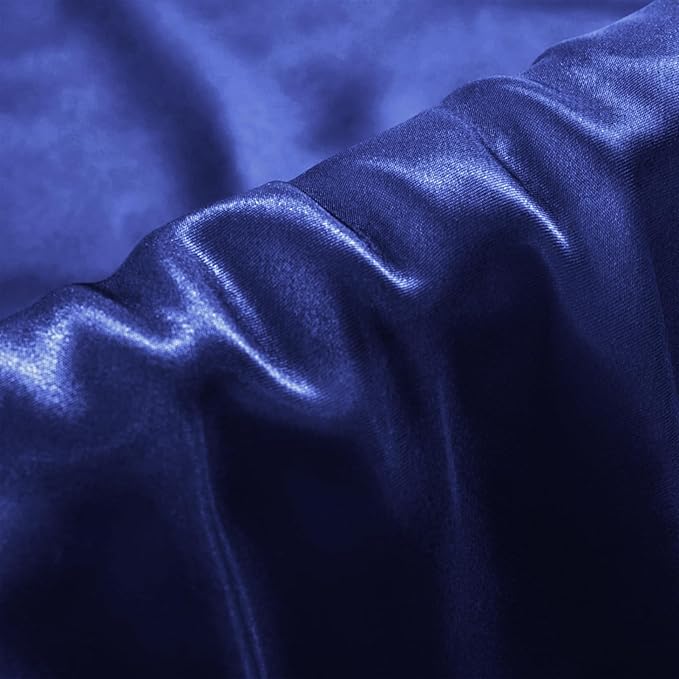 Aormenzy Satin Pillow Cases for Women King Size Set of 2, Navy Blue Satin Pillowcase for Hair with Envelope Closure Silky Pillow Covers Wrinkle, Fade Resistant (20x40 Inches)
