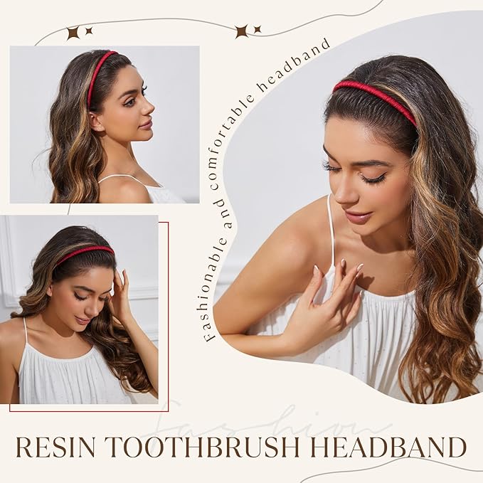 STHUAHE4PC Multicolor Protection Resin Teeth Comb Hair Hoop Hairband Headband Hair Accessories by Beauty hair (Fashion Headband)