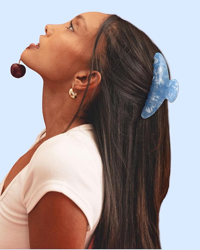 HAIMEIKANG Large Acetate 4 Inch Hair Claw Clip for Women - French Style Hair Claws for Thick Hair with Non-Slip Teeth, Hair Accessories for Updos, Buns & Ponytails