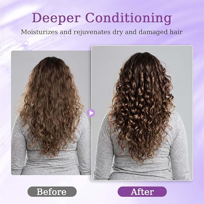 Hair Steamer for Deep Conditioning,Women Heating Thermal Heat Cap with 3 Mode Temperature Control,Dry Caps for Hair,Steamer Cap for Natural or Damaged Dryer Curly Nourishing(Purple)