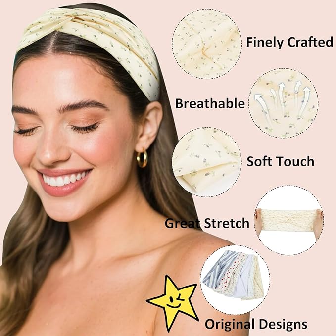 TERSE Valentine Headbands for Women Non Slip: Valentine's Day Accessories Gifts for Her Valentine Outfits Twist Head Bands for Women's Hair Trendy Cute Hair Bands