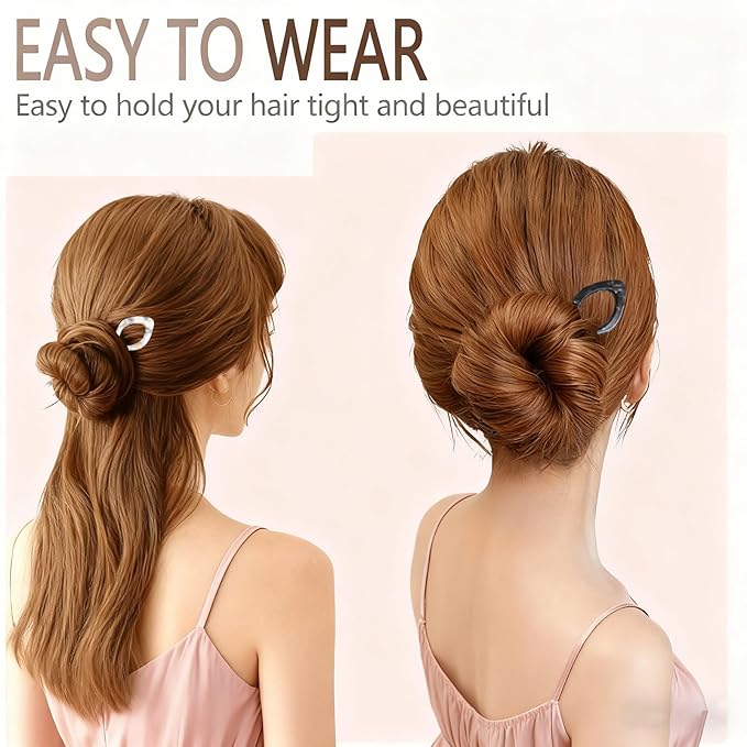 3Pcs Prestige French Hair Pins for Women,Elegant Hair Clips for Thin or Thick Hair,New Hair Accessories - Serrated Anti-Slip Design (Muticolor B)
