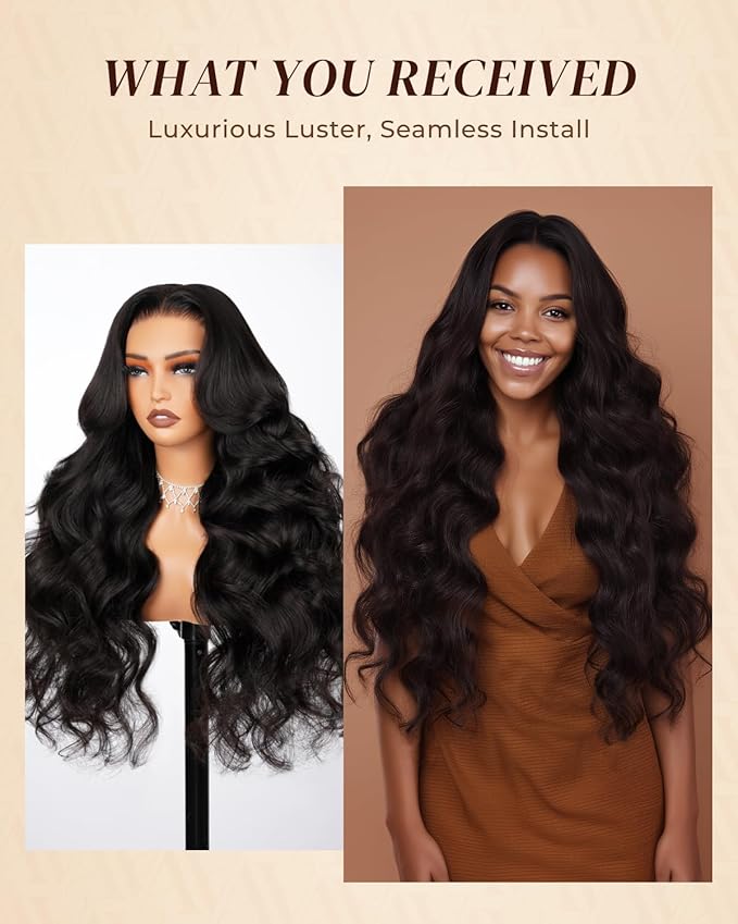Arabella Hair 13x6 Lace Front Wigs Human Hair 210% Density Glueless Wig Human Hair 100% Body Wave Human Hair Wigs 12A Pre Plucked Pre-Bleached Pre-Cut Glueless Wig (22inch,13x6 body wave)