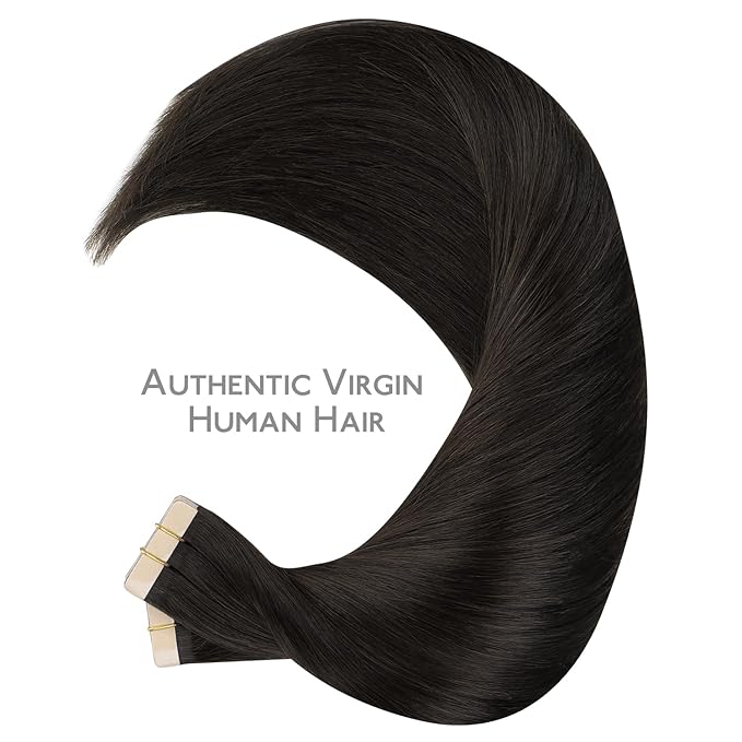 Wennalife Tape in Hair Extensions Human Hair, 40pcs 100g 22 inch Dark Brown Hair Extensions Real Human Hair Straight Tape in Extensions Invisible Human Hair Extensions Reusable Real Hair Extensions