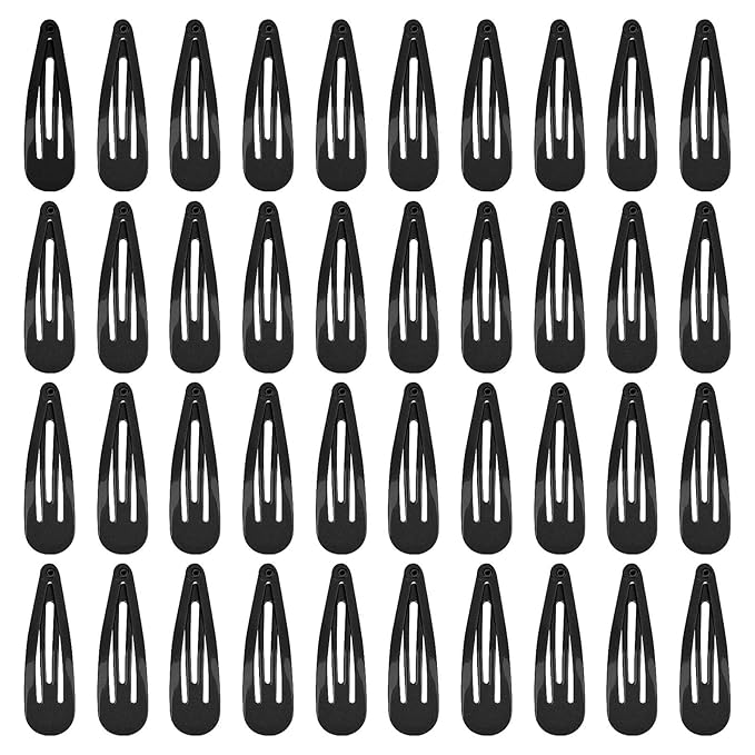 2 Inch Black Hair Clips Barrettes Metal Snap Clips for Women Durable Water Drop Ideal Hair Accessories for Hairdressing Wedding and Everyday Use 20 pcs