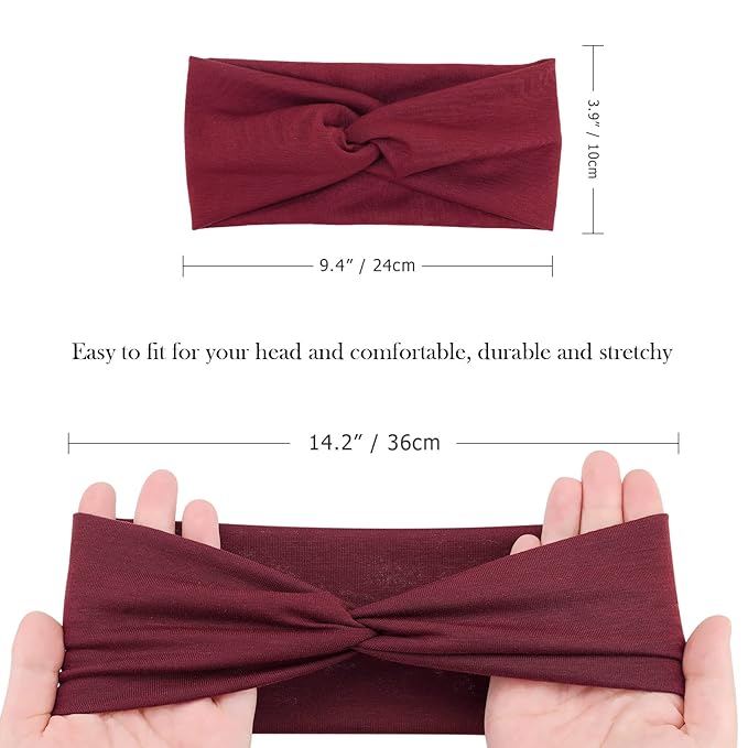 Elastic Knotted Headbands for Women Criss Cross Head Bands for Women's Hair Non Slip Boho Wrap Twisted Hair Accessories