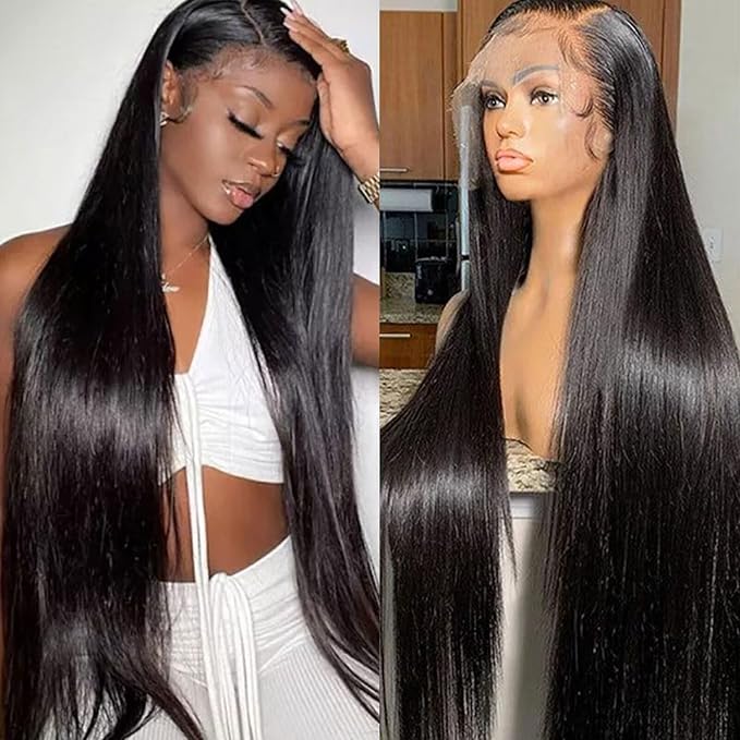 Lemoda SKINLIKE Real HD Lace Wigs 210% Density Straight 13x4 Full Lace Frontal Wigs 15A Brazilian Straight Virgin Human Hair Lace Front Wig 20inch Invisible 0.1mm Ultra-thin Frayed Ends Tiny Knots
