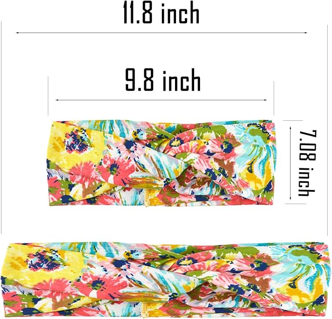 DRESHOW 8 Pack Headbands for Women Yoga Knotted Headbands Elastic Criss Cross Hair Accessories Sports Head Wrap Non Slip