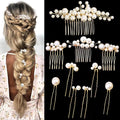 10PCS Gold Wedding Bridal Hair Combs Pearl Hair Pins Clips Vintage Hair Headpiece Jewelry for Bridesmaids Brides Flower Girls Hair Accessories