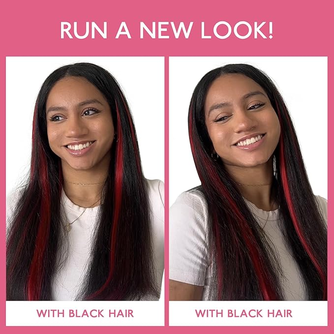 WENNALIFE Red Clip in Hair Extensions Real Human Hair 35g 6pcs 22 Inch Colored Hair Extensions for Kids Women Colorful Hair Pieces Pop-up Style Straight Extensiones De Cabello Humano Con Clip