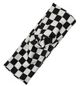 Soft Stretchy Headband, 3-in-1 Versatile Twist Style, One-Piece (Ready, Set, Race! Black and White Checkered, Adult)