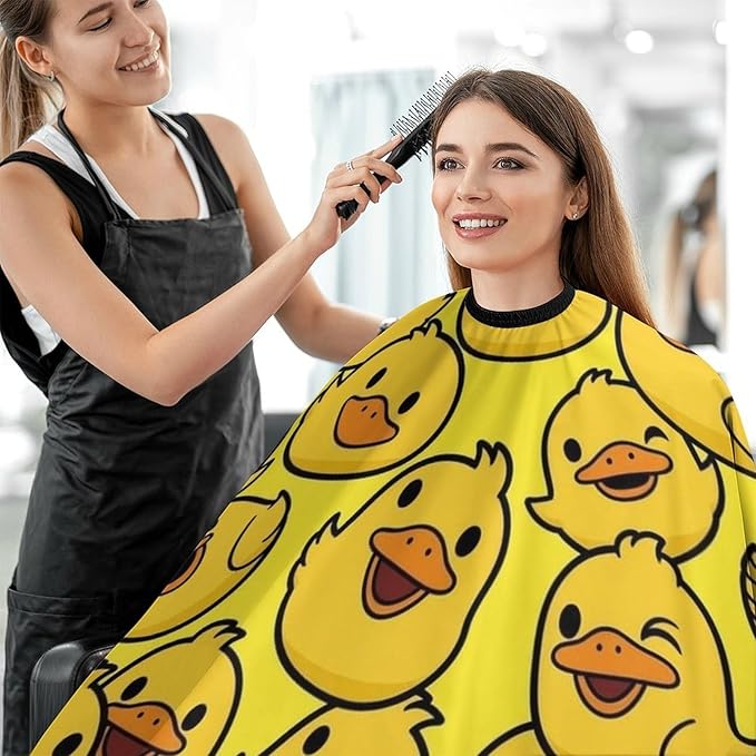 Full Coverage Haircut Barber Cape Cover, Hairdressing Haircut Apron Rubber Duck Art Haircut Cloth Wrap Protector for Hair Cutting