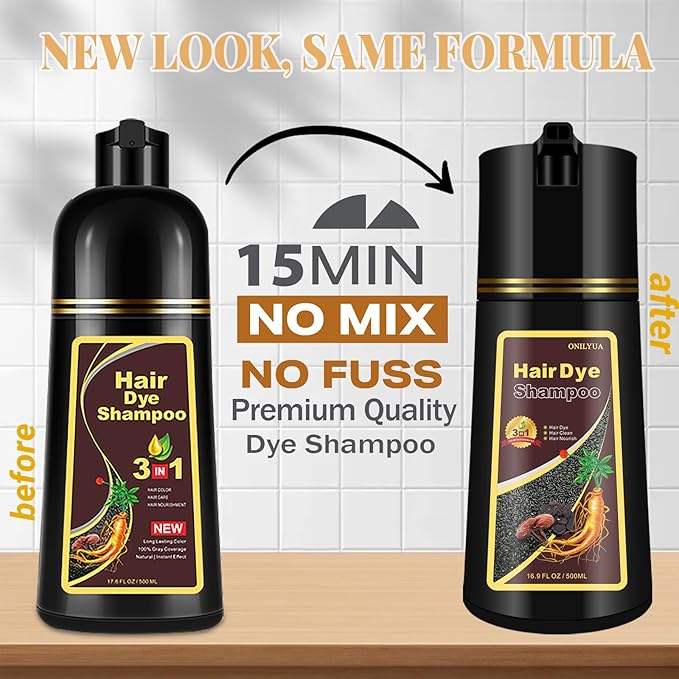 Deep Burgundy Hair Dye Shampoo Red, Instant Dye Shampoo for Gray Hair for Women Men, Best Hair Coloring Shampoo for Painting Hair, 3-in-1 Color Shampoo Hair Dye in Minutes, Champu Para Pintar el Pelo
