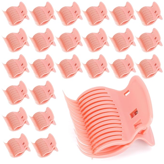 Tbestmax 24 Hot Roller Clips for Hair Curler Claw Clip Replacement Hair Section Styling for Women Girls, Orange