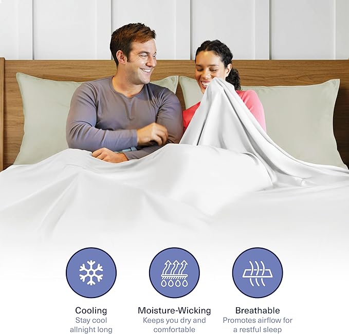 Kickoff Viscose Bamboo Pillowcase, Queen, Set of 2, 100% Organic Hidden Zippered Viscose Bamboo Pillow Case Queen Size, Cooling Pillow Cover for Hot Sleepers (20"x30", Soft Sage)