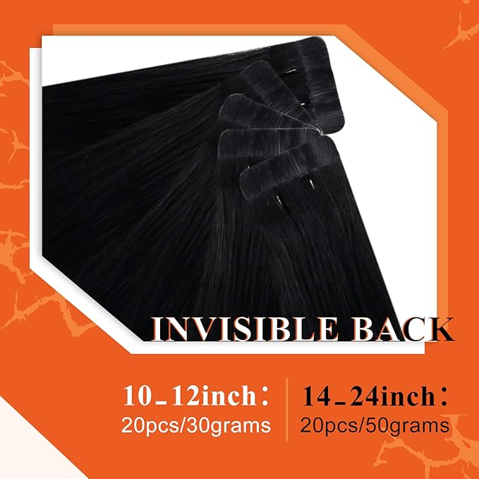 Full Shine Ombre Tape in Hair Extensions Human Hair 20Inch Brown to Blonde Highlighted Invisible Hair Extensions Real Human Hair Tape in 20Pcs 50Grams Seamless Skin Weft Hair Add Length