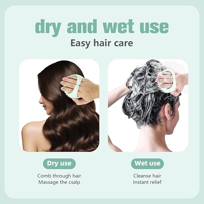 Scalp Massager Shampoo Brush,Scalp Dandruff Removal with Soft Silicone Bristles,Wet & Dry Scalp Care Head Scrubber Hair Washing,Hair Brush for Scalp Exfoliator,Comfortable for All Hair Types,Purple