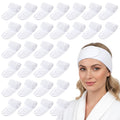 30 Pcs White Spa Headband, 23.6 x 3.3 Inch Soft Facial Headband Esthetician with Hook and Loop Tape Adjustable Terry Cloth Makeup Hair Wrap for Women Girls for Shower Face Washing Yoga Sports Makeup