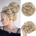 CJL HAIR Large Messy Bun Hair Piece Wavy Curly Scrunchies Synthetic Chignon Ponytail Hair Extensions Thick Updo Hairpieces for Women Sunny Blonde