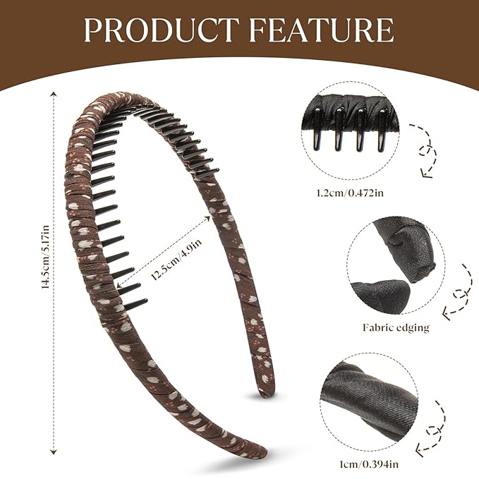 STHUAHE4PC Multicolor Protection Resin Teeth Comb Hair Hoop Hairband Headband Hair Accessories by Beauty hair (Multi-colored-No.28)