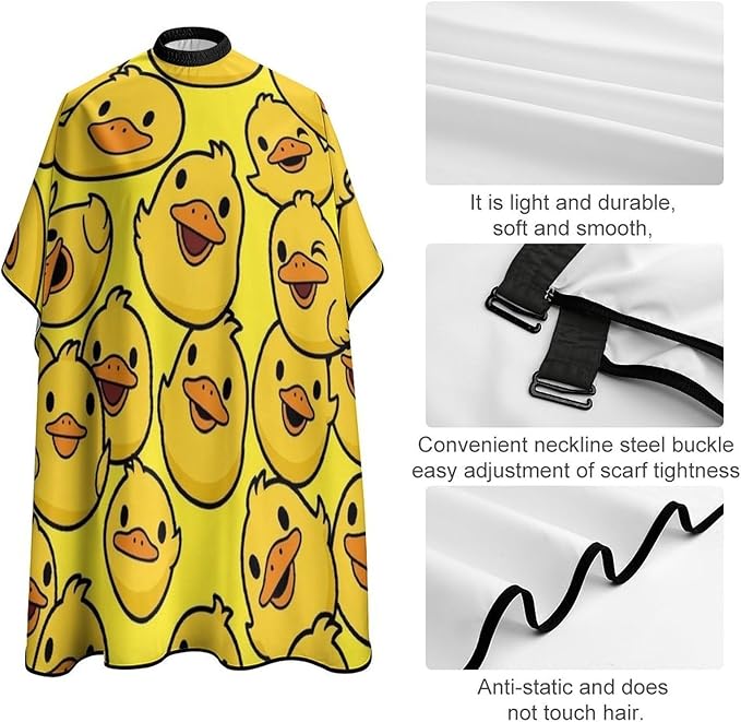Full Coverage Haircut Barber Cape Cover, Hairdressing Haircut Apron Rubber Duck Art Haircut Cloth Wrap Protector for Hair Cutting
