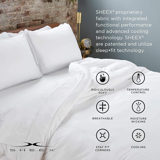 SHEEX Original Performance Cooling Pillowcases, Ultra-Soft Standard Pillowcase Set, 2 Cooling Pillow Covers, Carolina Blue
