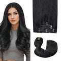 Pro2.0 Clip in Hair Extensions Real Human Hair 120g Thick 7pcs Color #1 Jet Black Remy Real Human Hair Extensions Clip ins 14inch Seamless Double Weft for Women（#1-14inch）
