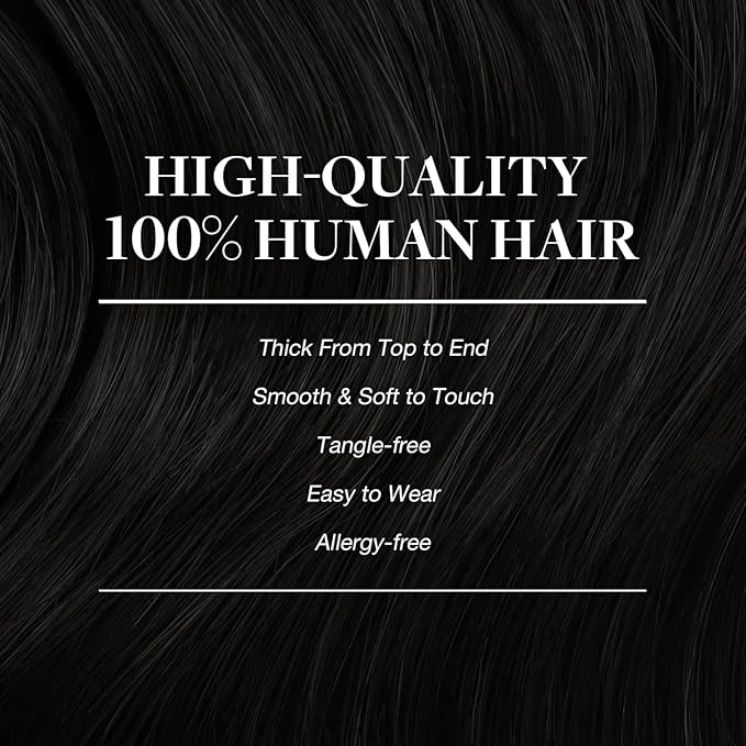 GOO GOO Clip in Hair Extensions Real Human Hair, Remy Human Hair Extensions Clip ins for Women, Natural Human Hair, 26inch 260g 9Pcs, #1 Jet Black