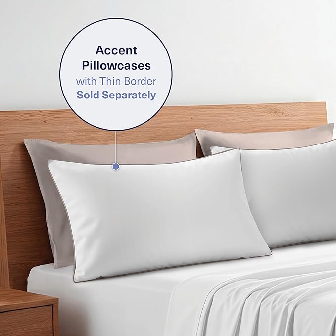 Kickoff Viscose Bamboo Pillowcase, Standard, Set of 2, 100% Organic Hidden Zippered Viscose Bamboo Pillow Case Standard Size, Cooling Pillow Cover for Hot Sleepers (20"x26", Grey Mist)