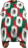 Large Long Salon Gown Cape, Haircut Cloth Apron Cape Cool Mexican Flag Haircut Cloth Wrap Protector for Home Stylists