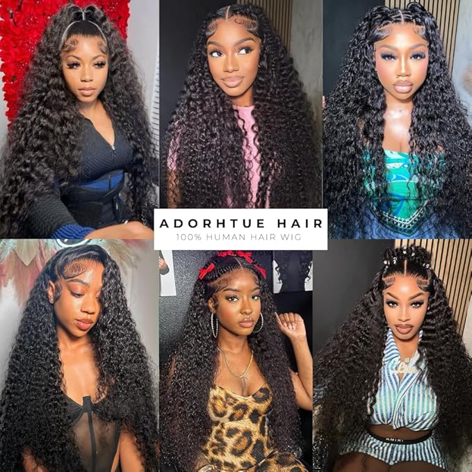 34 Inch Water Wave 13x6 HD Lace Front Wigs Human Hair Pre Plucked 200 Density Deep Part Curly Wig for Women Water Wave Frontal Wigs Human Hair