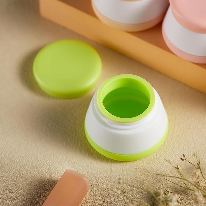 INSFIT Travel Containers for Toiletries, TSA Approved Silicone Cream Jars with Lids, BPA Free Travel Size Toiletries Leakproof Cruise Essentials for Cosmetic Cream Lotion