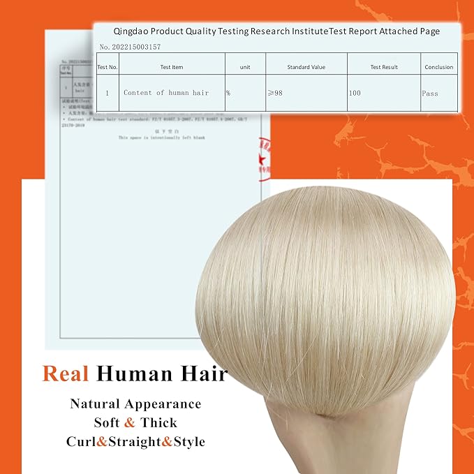 Full Shine Blonde Tape in Hair Extensions Human Hair 18 Inches Color Platinum Blonde 60 Double Sided Tape ins Human Hair Extensions Invisible Skin Weft 20Pieces 50Grams for Women Soft