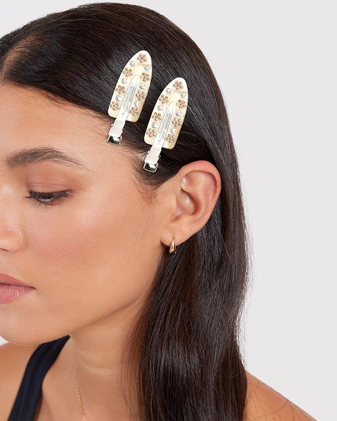 HAIMEIKANG 6 PCs Acrylic Creaseless Hair Clips for Women - No Crease No Bend Hair Clip Makeup Bangs Clips for Women and Girls Flat Hair Clips for Hair Styling