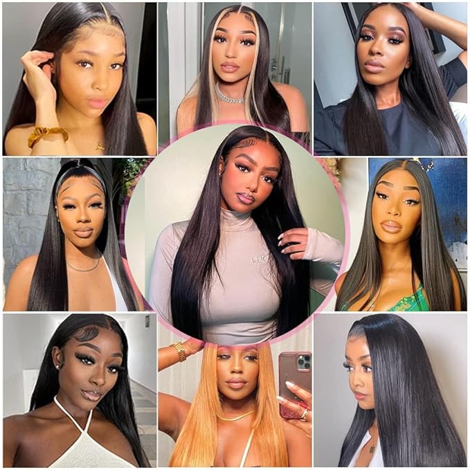13x6 Straight Lace Front Wigs Human Hair 200 Density HD Transparent Lace Frontal Human Hair Wigs for Women Glueless Wigs Human Hair Pre Plucked 20 Inch