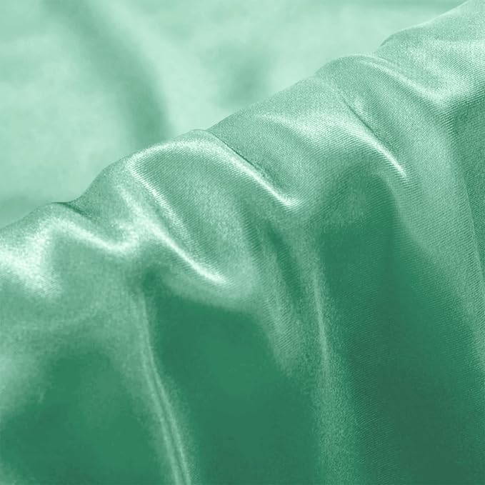 Aormenzy Satin Body Pillow Cover Set of 2, 20x54 Inches Mint Green Body Pillow Case for Adults, Silky Soft & Cooling Body Pillow Pillowcase with Envelope Closure