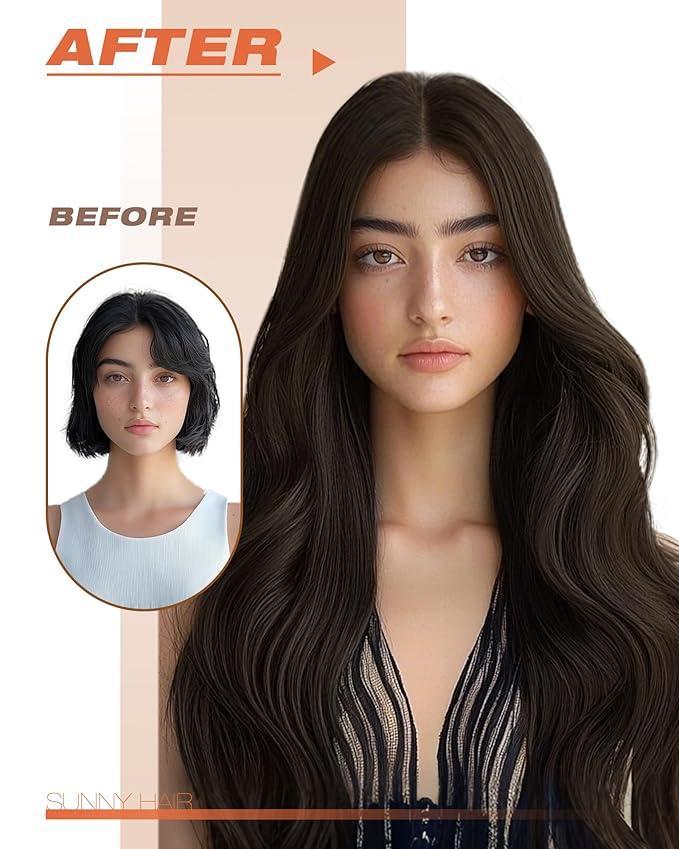 Sunny Hair Brown Tape in Hair Extensions Human Hair 22 inch Remy Hair Extensions Tape in Thick End Tape ins Human Hair Extensions 40Pcs 100g