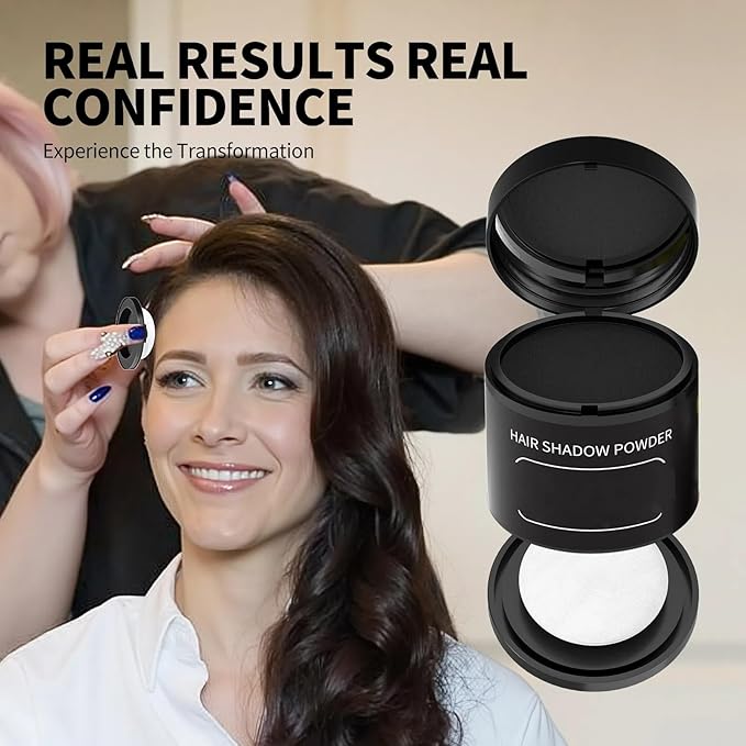 Gowwim Root Touch up Powder, Instantly Gray Hair Cover up Hairline Powder for Women & Men Waterproof and Sweatproof Root Cover Up Long-Lasting for Thinning & Loss Hair (Light Brown, 10g)