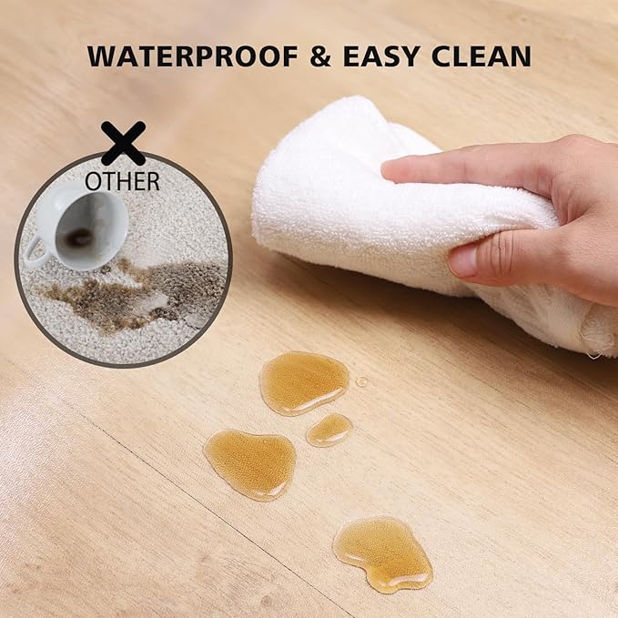 Clear Floor Mat for Home, 7'×9' Large Non-Slip Plastic Rug for Under Kitchen Table, Durable Waterproof Vinyl Area Mat for Baby Spills, Dog Accident, Anti-Scratch Floor Protector for Living Room